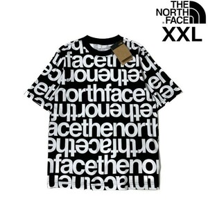 1円～!売切!【正規新品】THE NORTH FACE◆S/S ALL OVER PRINT BOX FIT TEE 半袖 Tシャツ US限定 上質 男女兼用 登山(XXL)黒 総柄 180902-32