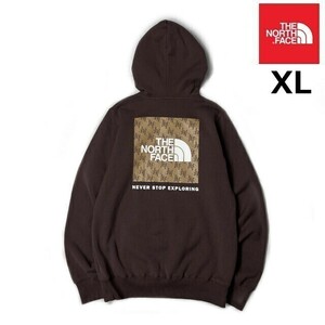 1円～!売切!【正規新品】THE NORTH FACE BOX NSE PULLOVER HOODIE パーカー US限定 ボックスロゴ 裏起毛 グラフィック 登山(XL)茶181130-30