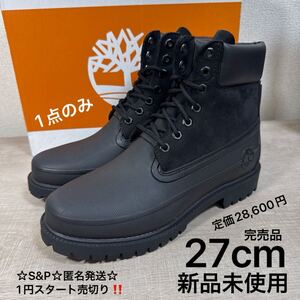 1円スタート売切り 新品未使用 27cm US9 Timberland HERITAGE 6IN BOOT ティンバーランド 6インチ ブラック プレミアム 防水 ブーツ