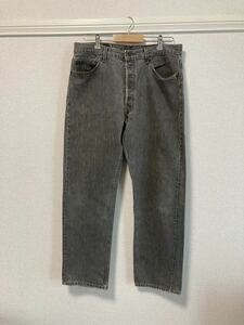 【1円スタート！】サイズ○ 90s Levis リーバイス 501 デニムパンツ ブラック 黒 グレー 先染め ビンテージ USA製 W36L30☆80s 505 赤耳 66