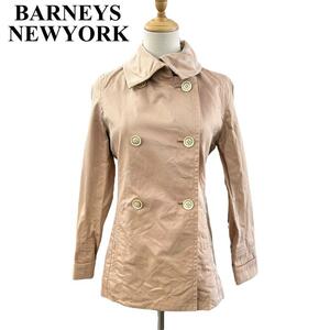 BARNEYS NEW YORK スプリングコート ダブル ライトピンク 春色 コットン100% レディース フリーサイズ