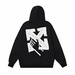 OFF-WHITE オフホワイト HAND ARROW BOXY Hoodie ヴェトモンス ウェットプルパーカ パーカ ブラック 中古 M TJ 1