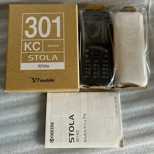 未使用 ウィルコム WILLCOM 携帯電話 ガラケー PHS 301KC STOLA ホワイト White Y!mobile ymobile KYOCERA 京セラ 新品　　