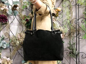 ●超美品●GUCCI グッチ●ホースビット●ロゴ型押し●スエード カーフ レザー 本革●ハンド バッグ●黒●肩掛け●B5 収納 かばん●Js53638