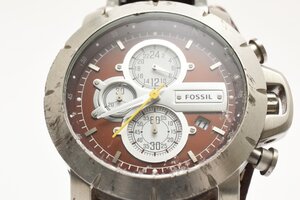 フォッシル JR-1157 クロノグラフ デイト ラウンド シルバー クォーツ メンズ 腕時計 FOSSIL