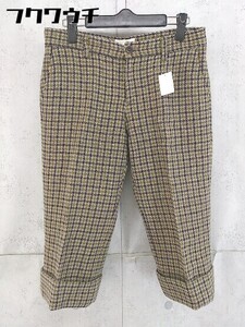 ◇ Green Gate UNITED ARROWS 千鳥格子 ロールアップ クロップド パンツ サイズM カーキ系 マルチ レディース