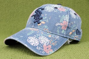 54-58cm新品 MLB シカゴ ホワイトソックス ニューエラ NEWERA 花柄 バイオウォッシュ加工 デニム インディゴ キャップ 帽子 管理nskm