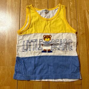 LITTLE BEAR CLUB リトルベアクラブ タンクトップ クマ サイズ100 体重14kg 綿100% 子供服 中古品 送料無料