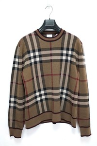 BURBERRY バーバリー ニッチ セーター トップス ブラウン チェック メンズ Mサイズ 8036603