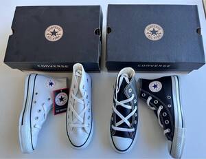 ★送料込み！！！★ 新品 コンバース　レザーオールスター CONVERSE 黒白2足セット size 22cm