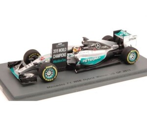 ■スパークモデル 1/43 2015 メルセデスF1 W06 ハイブリッド #44 L.ハミルトン US GP優勝 ワールドチャンピオンピットボード付き