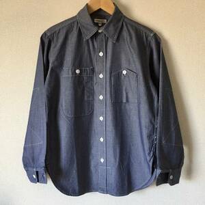 美品 Engineered Garments エンジニアードガーメンツ Work Shirt-Cone Chambray ワークシャンブレーシャツ XSサイズ 肘補強布 猫目ボタン