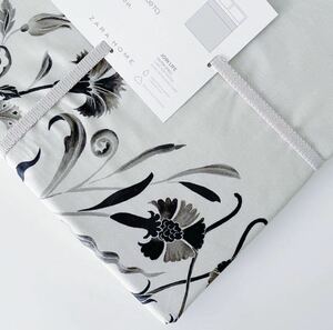 新品 ZARA HOME ザラホーム ブランチ＆フラワープリント フラットシーツ ダブル マルチカバー 花柄 ベージュ ブラック