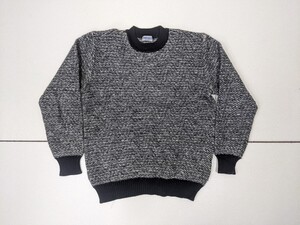 9. 90s KENZO HOMME ケンゾーオム 日本製 ヴィンテージ ウール ニット セーター サイズF グレー黒x104