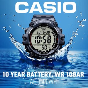 カシオ 見やすさ抜群ワイド液晶 新品1円 長持ち10年電池 軽さ57g 100m防水 多機能世界時計 デジタル 腕時計 CASIO メンズ 逆輸入