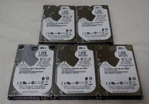 ■正常動作品■WesternDigital製2.5inch AVコマンド対応HDD 1TB WD10JUCT 【5台セット】