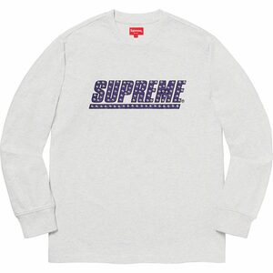 （L）納品書付き 美品 Supreme Studded L/S Top Ash Grey シュプリーム ロンT グレー パープル スタッズ仕様