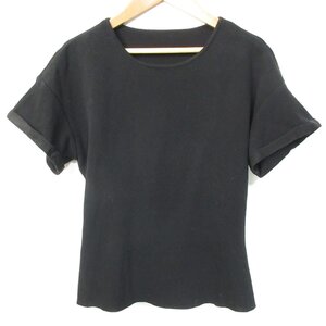 美品 FOXEY フォクシー Knit Top Back Ribbon バックリボン 半袖 プルオーバー ニット カットソー セーター 39516 38 ブラック ◆