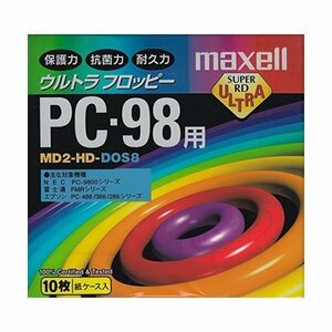 新古品 maxell 日立マクセル 5.25インチ 2HD フロッピーディスク PC-98用 MS-DOSフォーマット 10枚入り 型番:MD2-HD.DOS8.B10K