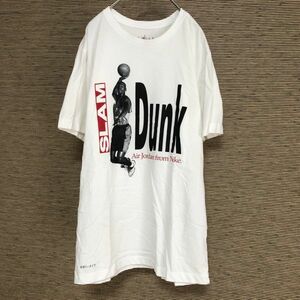 ジャンプマン　半袖Tシャツ　スラムダンク　エアージョーダン　バスケット白59 古着　入手困難　激レア　希少 人気　ビッグプリント