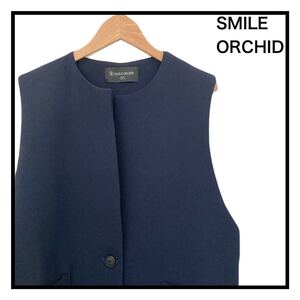 SMILE ORCHID　ロングジレ　ベスト　ネイビー　レディース　アウター