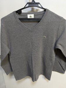 ラコステ　LACOSTE　セーター　42 サイズ　レディース　洋服　古着 グレー 長袖