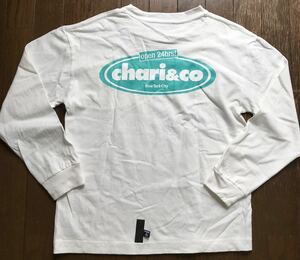 chari＆coロングスリーブ ポケット付きWHITE Logo ロンT 長袖Tシャツ サイズS