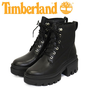 Timberland (ティンバーランド) A41S7 EVERLEIGH LACEUP エヴァーリー 6インチレースアップブーツ レディース Black TB439 US7.5-約24.5cm