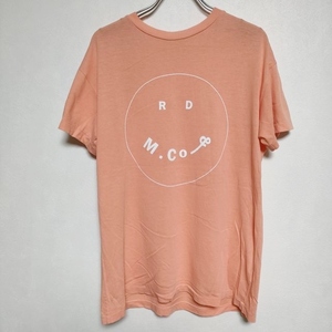 R&D.M.Co- M コットンキュプラ SMILY スマイリー 半袖Ｔシャツ カットソー コーラルピンク オールドマンズテーラー 4-0808S 240931