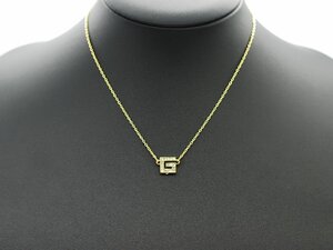 ■【YS-1】 ジバンシイ GIVENCHY ネックレス ■ ラインストーン Gモチーフ GP ゴールド系 トップ約0.9cmｘ1.3cm 【同梱可能商品】■C