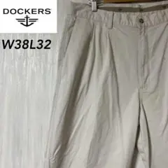 DOCKERS ドッカーズ　チノパン　W38L32 ベージュ　古着　ツータック