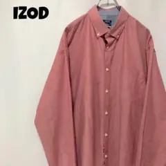 IZOD アメリカ古着 ビック ゆるだぼ シンプル レッド 長袖シャツ メンズ