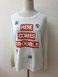 RNA タグ付き未使用 白ニット 刺繍とロゴ入り サイズM