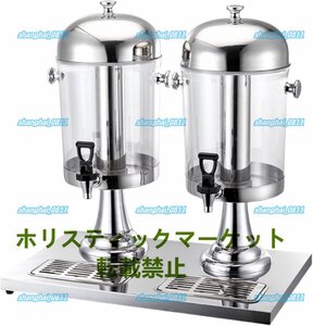 業務用ウォーターサーバー ステンレス 冷水筒 16L ジュースディスペンサー飲料ディスペンサー 大容量 保冷 保温 蛇口付き 透明 シルバー