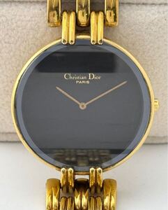 【クリスチャンディオール　１円～】　「CHRISTIAN DIOR」 　47.154-2 バギラ　ブラック　腕時計　レディース　クォーツ　C13747