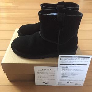 UGG AUSTRALIA W CLASSIC UNLINED MINI PERF アグ クラシック アンラインド ミニ パーフ ブーツ ブラック 22cm USA5 国内正規品 新品未使用