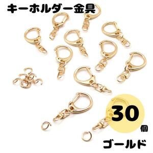 キーホルダー ナスカン ゴールド 金具 30個 フック チェーン