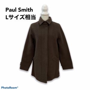 ポールスミス　ロングコート ウール　毛　アースカラー 茶色　大きいサイズ　40 Lサイズ相当 Paul Smith jeans ブラウン　ウール100%