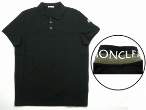 2022SS■サイズS■新品 本物■モンクレール/MAGLIA POLO MANICA C/半袖/襟ロゴ ポロシャツ/POLO SHIRT/メンズ/MONCLER/999/ブラック/黒