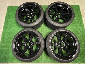 美品 SHOGUN 18×10.5J ET＋15 PCD114.3 5H S-09 RACE SPEC 4本セット BS POTENZA RE-71R ドリフト ショーグン 将軍 ショウグン TE37風