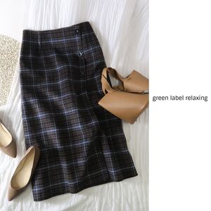 1.1万☆超美品☆ユナイテッドアローズ/green label relaxing☆リバーシブル ウールラップスカート 40サイズ☆A-O 5948