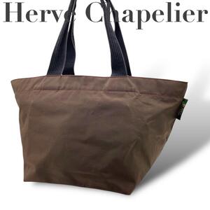 Herve Chapelier エルベシャプリエ　トートバッグ　舟型　ブラウン