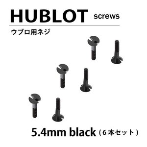 【メール便送料無料】 HUBLOT ウブロ 用 ネジ 5.4mm 黒 6本セット ベゼル / 時計部品 時計ネジ Hネジ H型ネジ