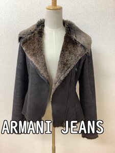 アルマーニ ジーンズ (ARMANI JEANS) 訳あり格安 フェイクムートンジャケット ブラウン サイズ38