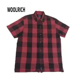 90s WOOLRICH ブロック チェック シャツ 半袖 ワンポイント ロゴ