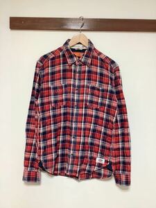 く836 Dickies ディッキーズ ネルシャツ 長袖シャツ L チェック レッド/ホワイト/ネイビー