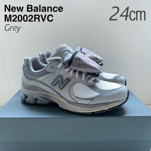 新品レア New Balance ニューバランス M2002RVC ヌバック レザー スニーカー 限定 24㎝ US6 グレー2002R ミニバッグ付 希少サイズ 送料無料