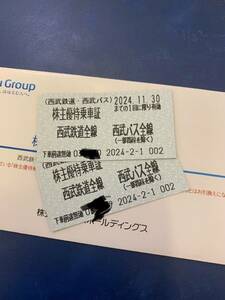 西武鉄道・西武バス 株主優待乗車証 ２枚セット送料無料