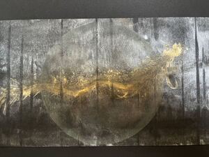 【オリジナル原画】「月と金龍」4 絵柄10種 龍 絵 墨象画 木製額装33.8×44.1cm 竜 絵画 金運 風水画 金龍 アートフレーム 絵柄違い有