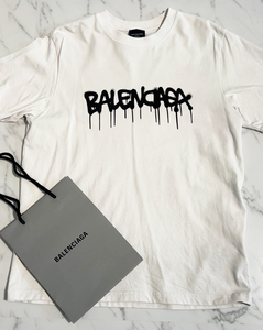 【美品】BALENCIAGA バレンシアガ ホワイト 白 ロゴ Tシャツ